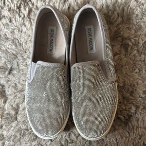 Steve Madden Silver Slip-On Women's Shoes